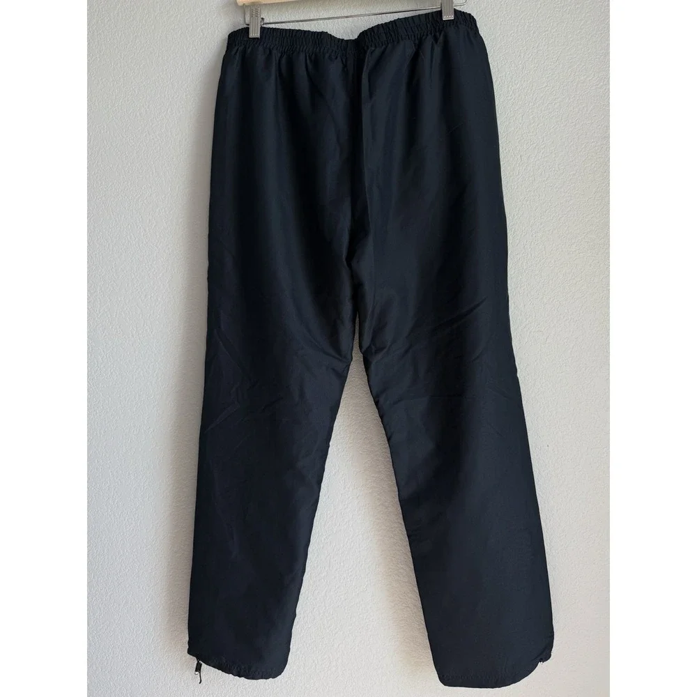 Kappa Men's L Black Nylon Windbreaker Pants Track Techwear Gorpcore Toggle Cuff